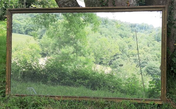 Miroir ancien au mercure. (Miroir cheminée)