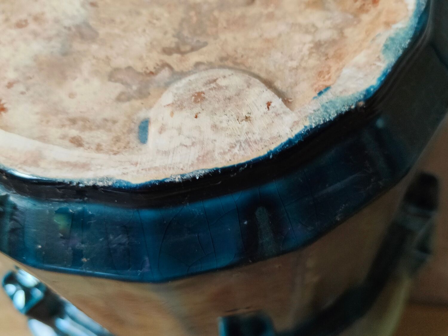 Iridescent Art Deco earthenware planter