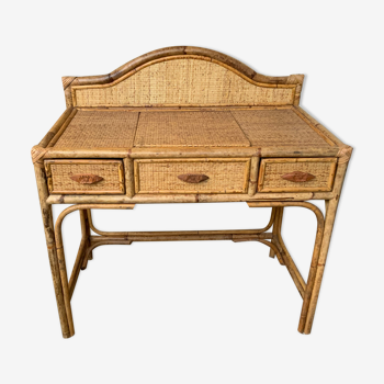 Vintage rattan dressing table or console