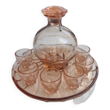 Service à liqueur en verre Rosaline