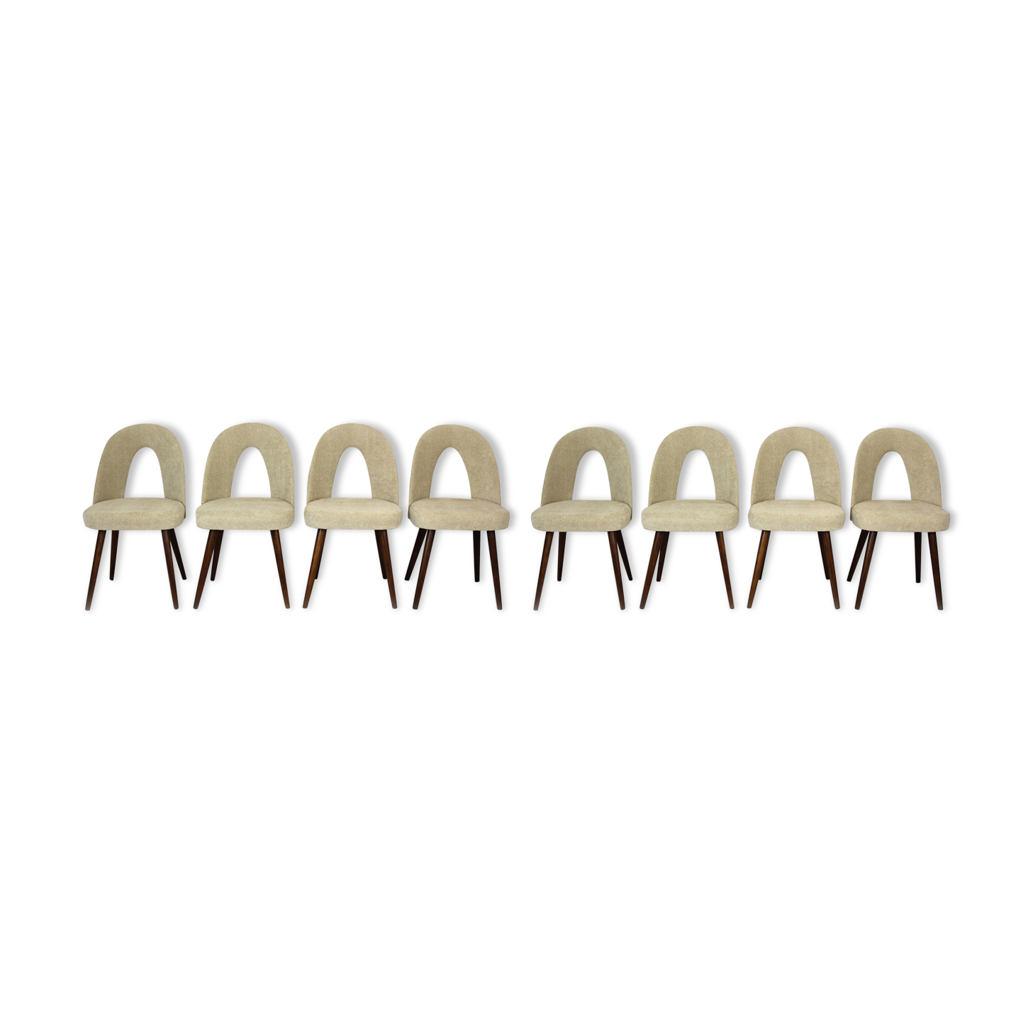 Bouclé Upholstery Dining Chairs by Antonin Suman, 1960s, Set of 8
