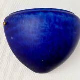 Sconces, signed, in satin blue glass paste from the 1930s