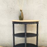 Patinated blackened wood oval gueridon