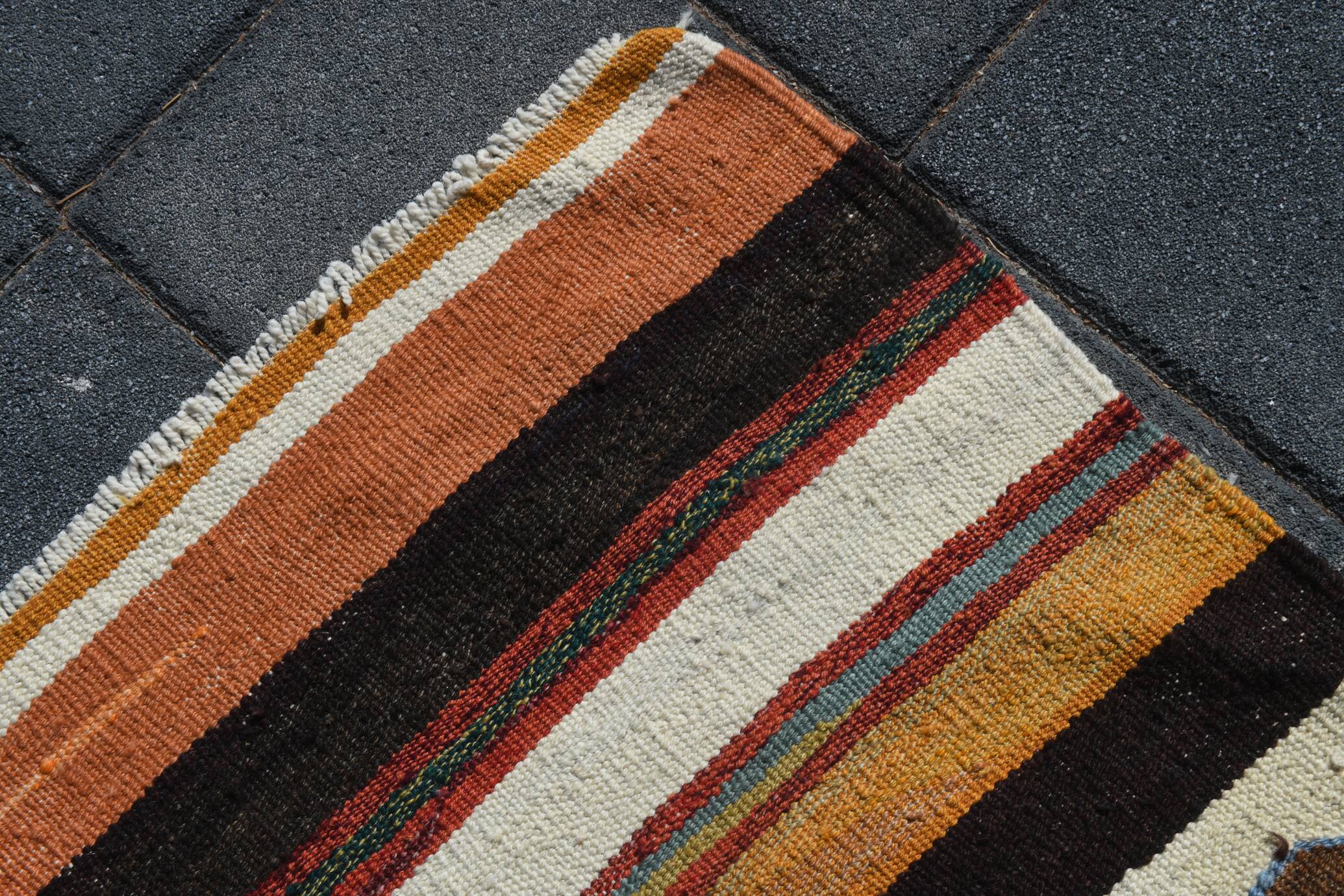 Turkish Wine Red Handmade Wool Kilim Rug, 312x407Cm