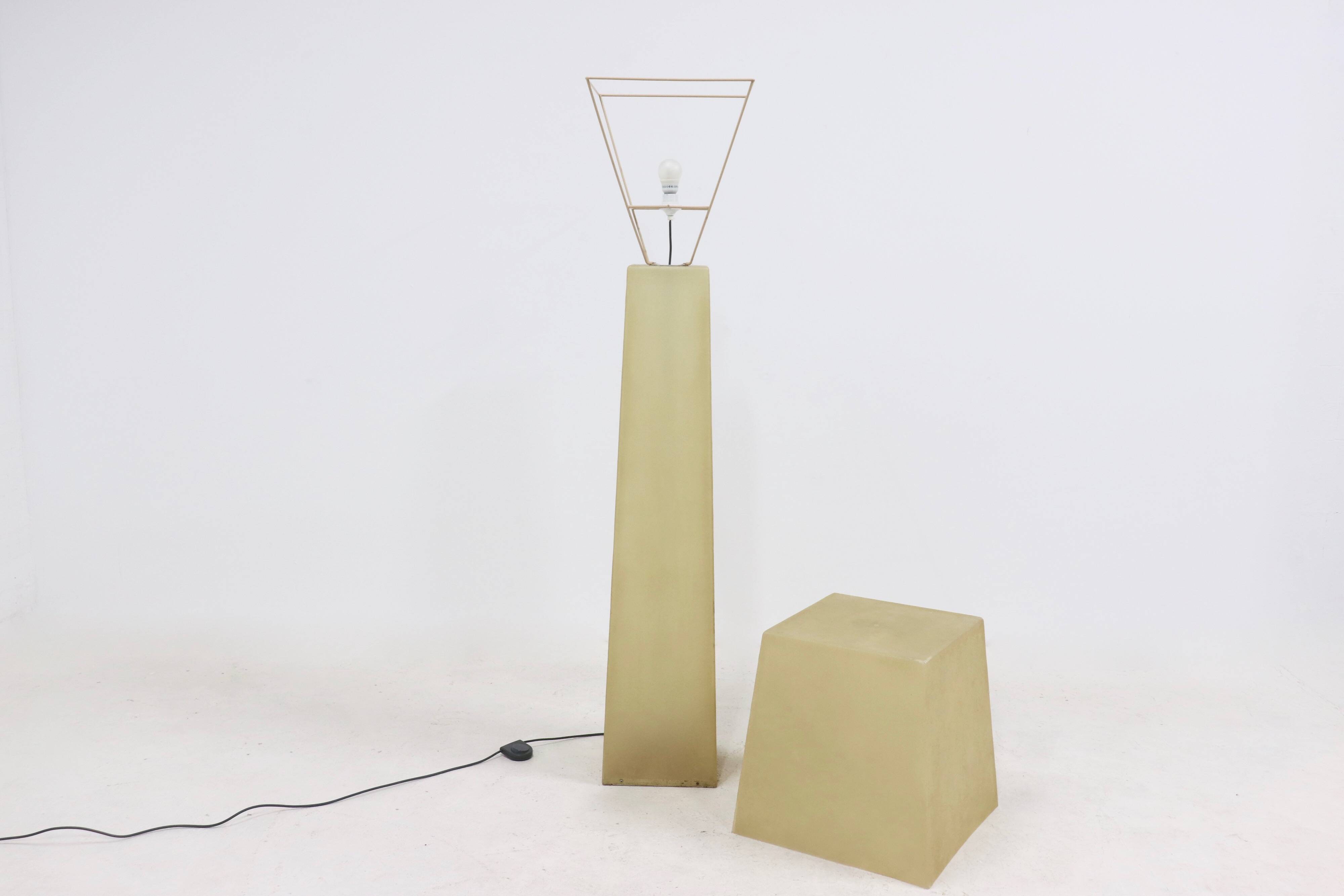 Large Decorative Fiberglass Floor Lamp 1980s