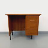 Vintage modernist desk in wood and black metal from the 60s