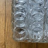 Square wall light, vintage ceiling light in transparent glass.