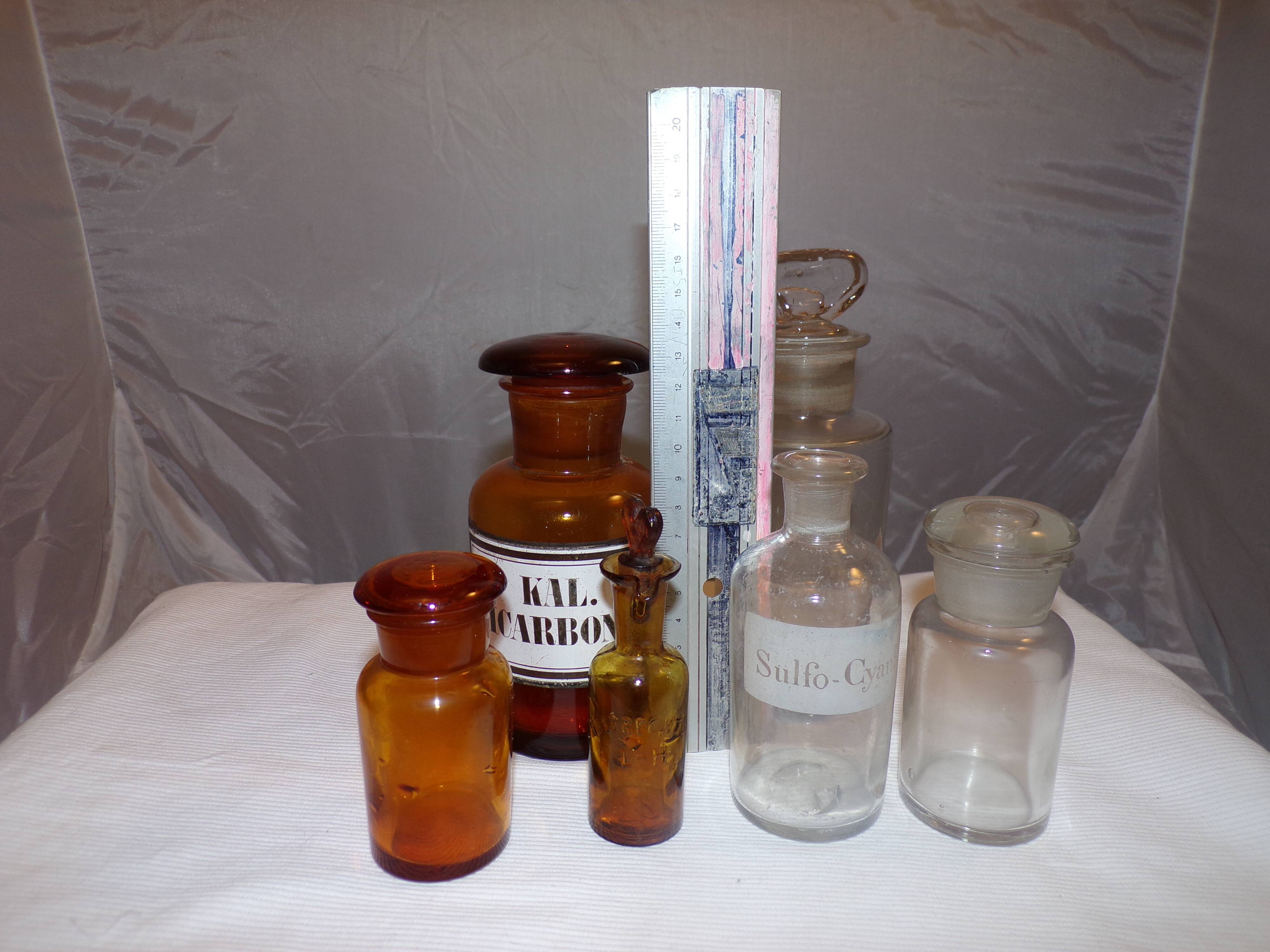 Former pharmacy bottles