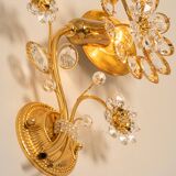 Sconce in gilded brass in the shape of a flower by Palwa, Germany, 1970s.