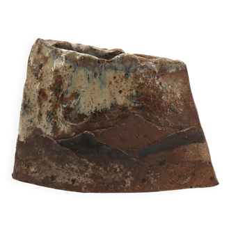 Ceramic vase by Claude Gaget, La Borne, stoneware from the 1970s.