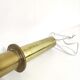 Brass brasserie floor lamp with opaline glass globe