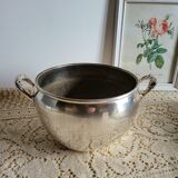 Silver-plated metal planter pot