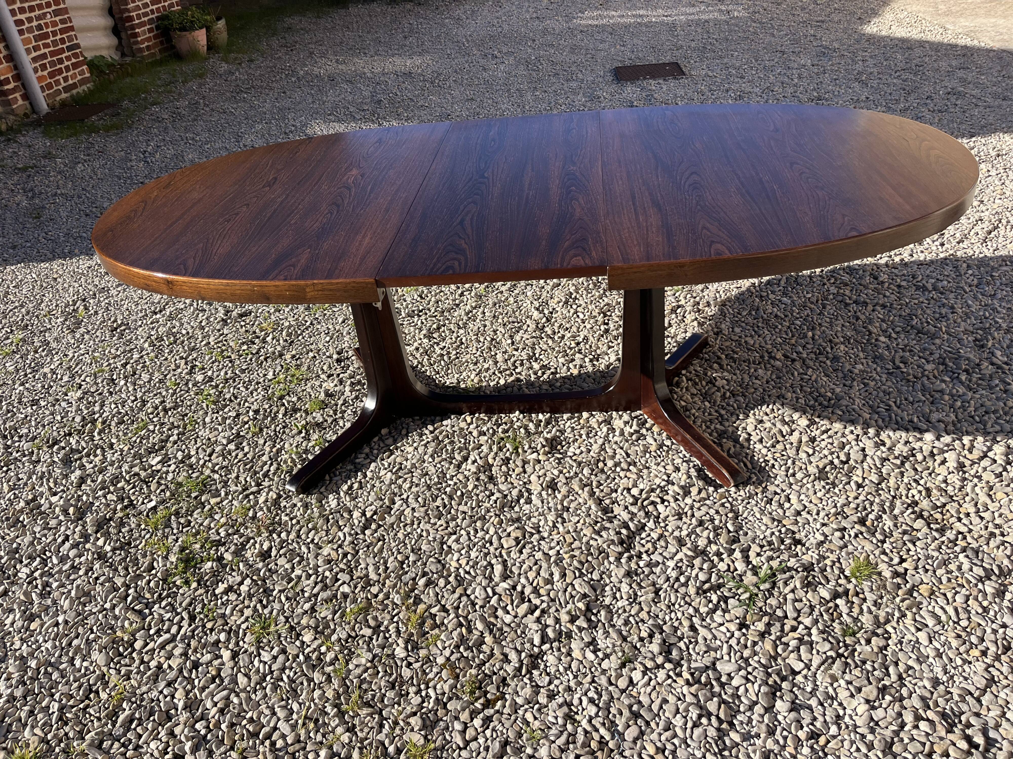 Vintage oval Baumann table in elm