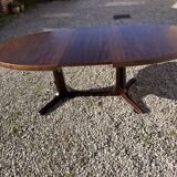 Vintage oval Baumann table in elm