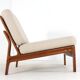 Komfort lounge chair 'Nimtofte' - Off White - danish design in teak