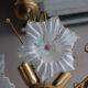 Lustre à fleur vintage blanc italien