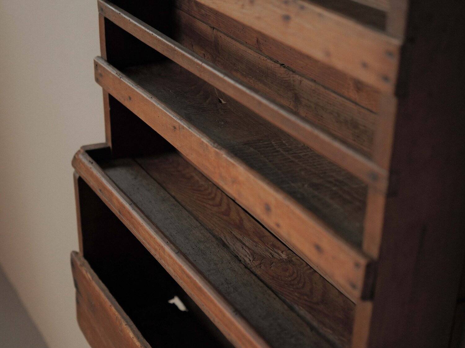 Antique solid wood wall shelf, France, 19th century