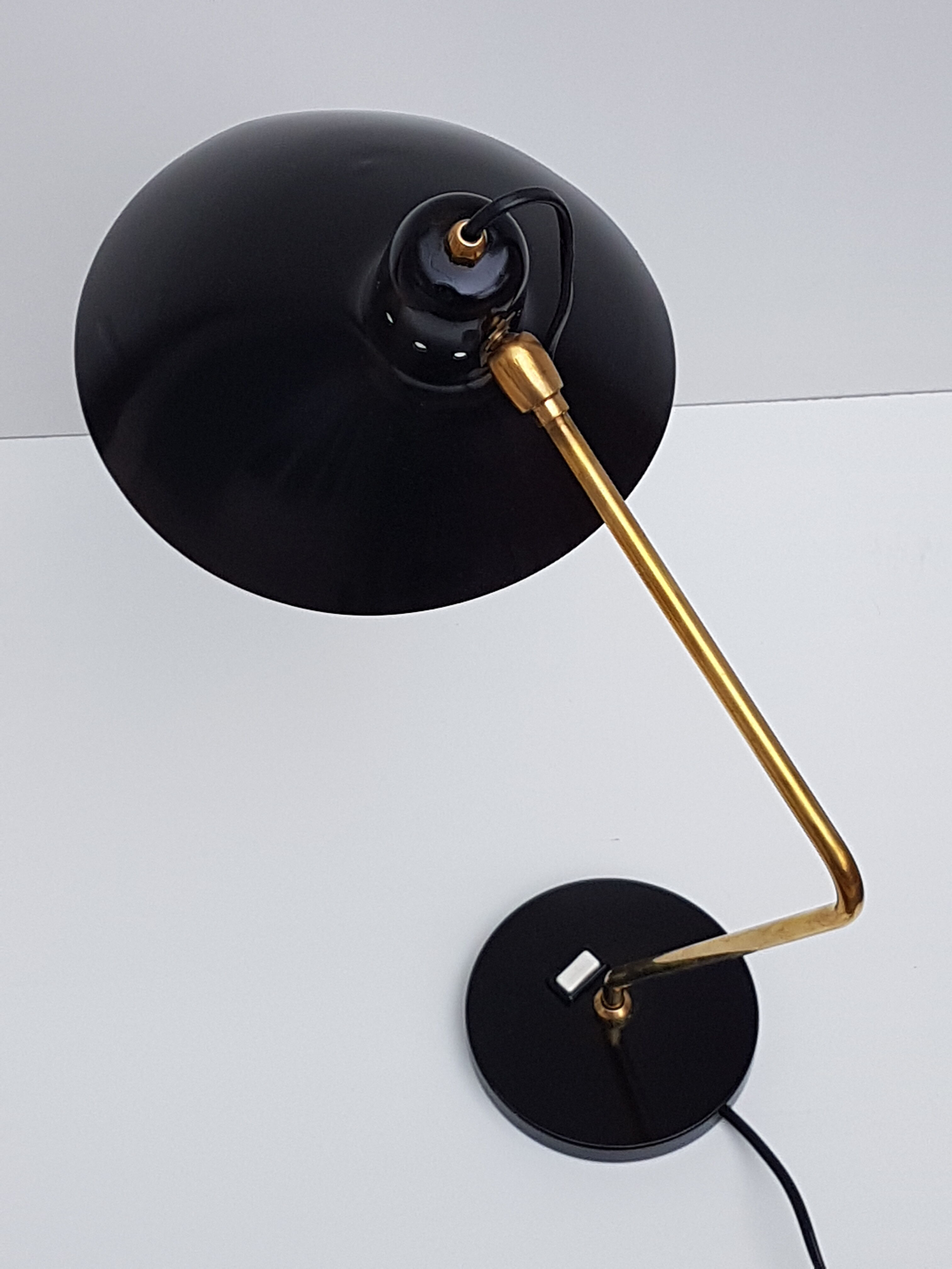 Black office vintage lamp by Jean Boris Lacroix - 1965