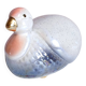 Pearlescent and iridescent ceramic guinea fowl bird