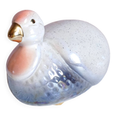 Pearlescent and iridescent ceramic guinea fowl bird
