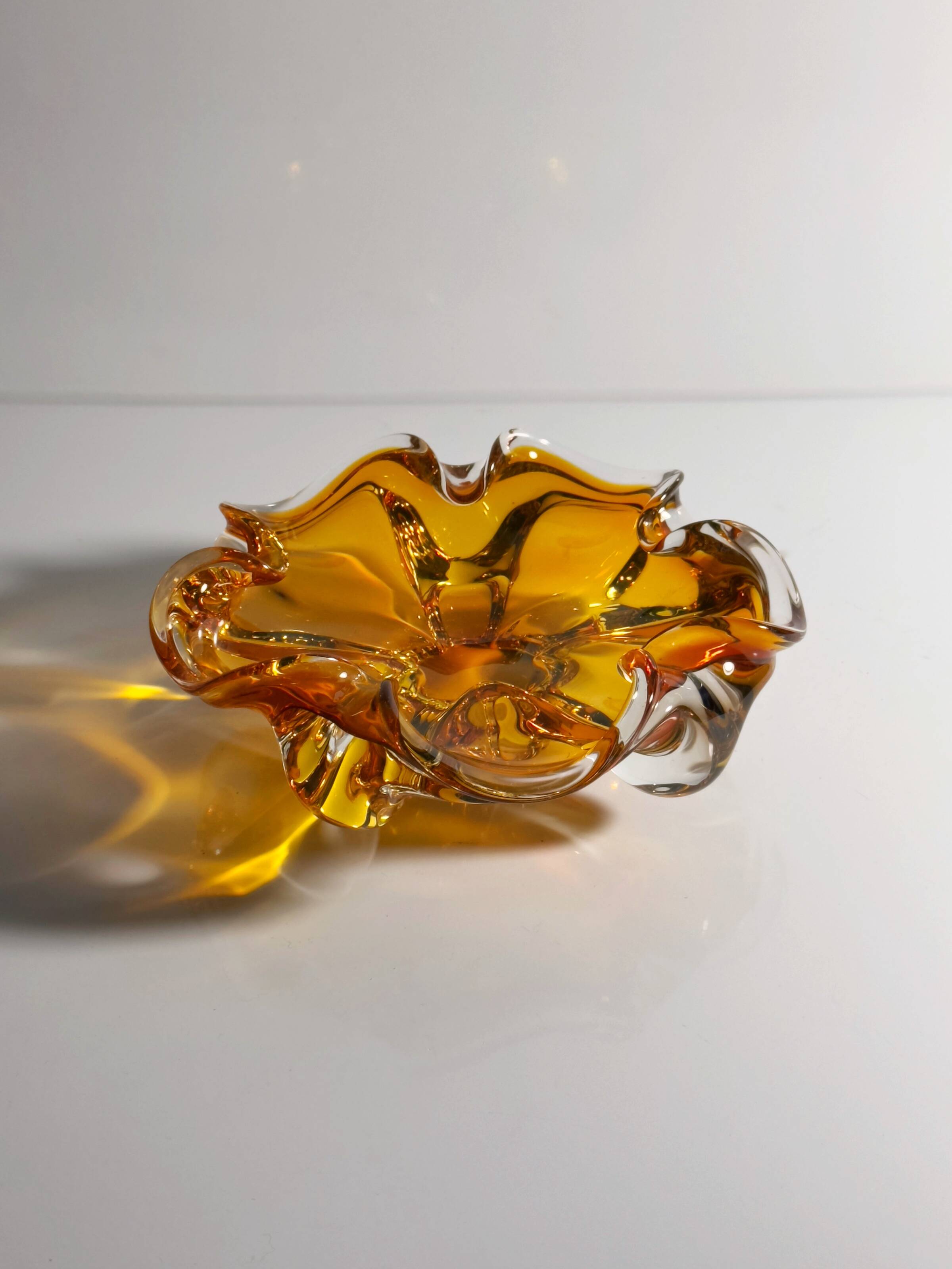 Amber colored Murano Vide Poche - 1970s