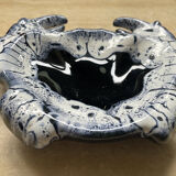 Vintage crab-shaped glazed ceramic catchall.