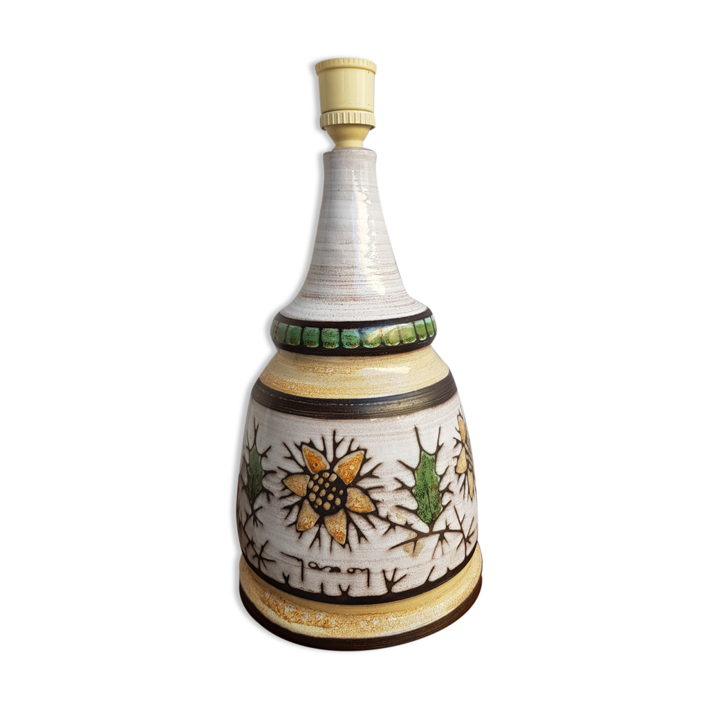 Lampe Sur Pied Vintage En Céramique Signée Jaon Lluis - Design Années 40-60, Culot Baïonnette, 100W Max