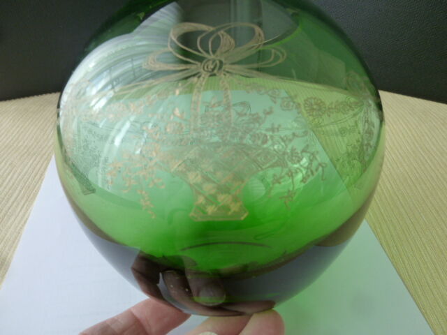 Vase ball Floral decoration engraved Gilding with fine gold