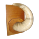 Corne de vache zébu sur socle de bois