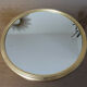 Plateau miroir rond en aluminium doré art deco années 40 50