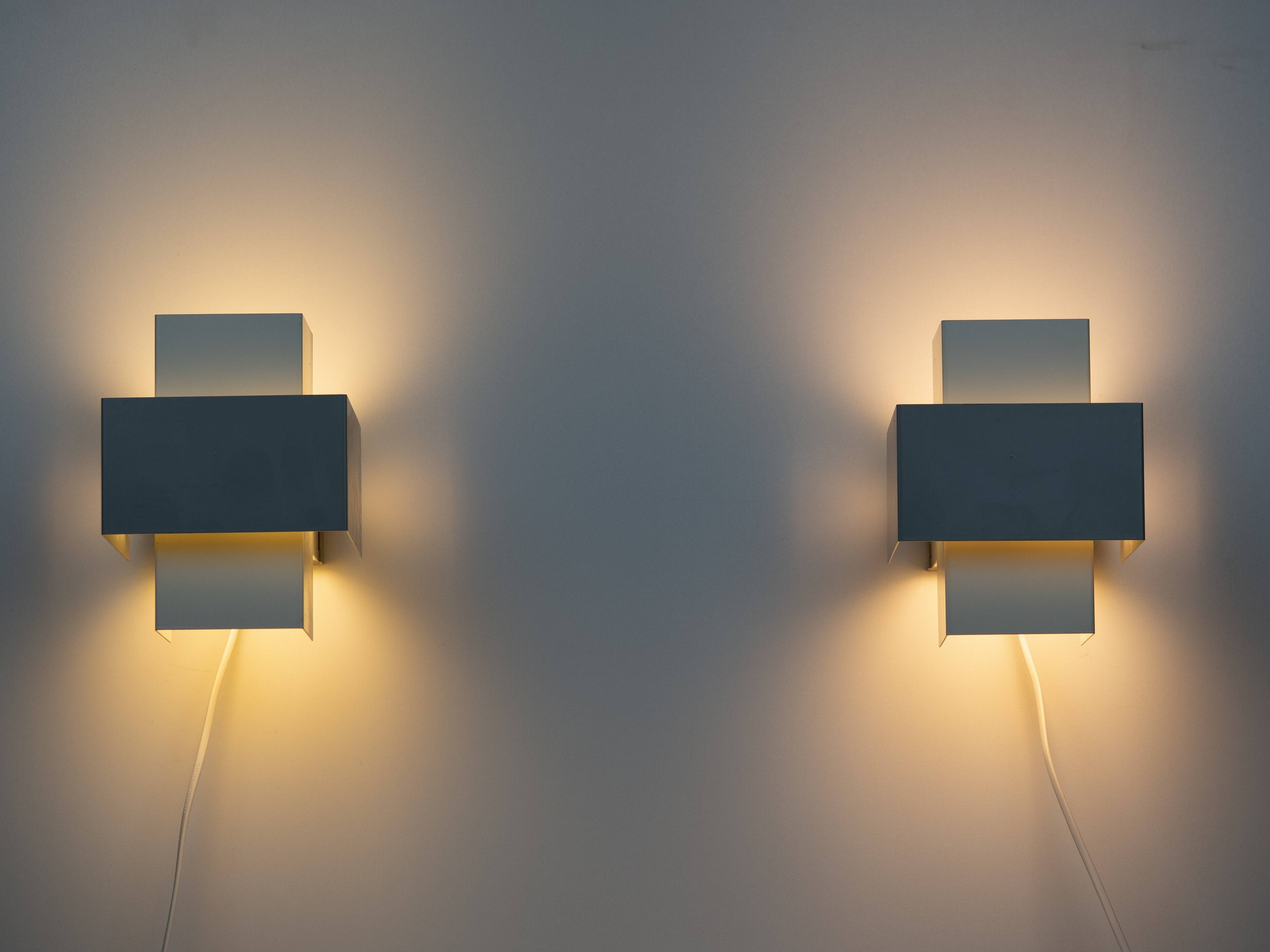 Pair of 2 modern wall lamps by Philips, 1960s