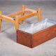Danish Teak and Beech Planter with Zinc Liner, 1950s