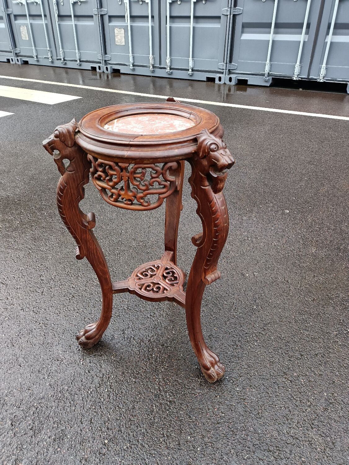 Sellette ancienne table d'appoint plateau marbre