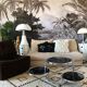 Chrome round coffee table and smoked glass