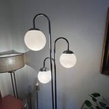 Chrome tripod floor lamp with vintage balls