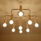 Large Space Age gilded ceiling light from Leola