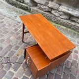 Mahogany desk with drawers by Jacques Hauville published by Bema.