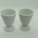 Set of 2 small twisted white mazagrans