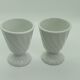 Lot de 2 petits mazagrans blancs torsadés