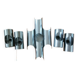 Set of Oxar brand wall lights in chromed steel