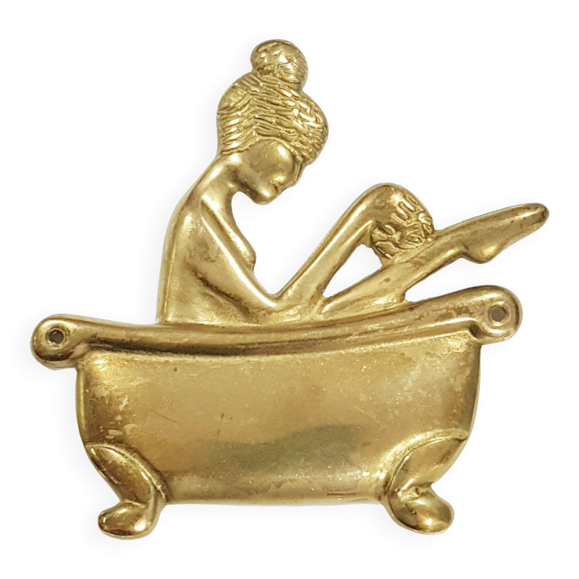 Metal bathroom plaque