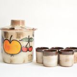 Scheurich Keramik - Model 860 - Vintage Cocktail Set - 1 Large Jug + 5 Cups - West Germany