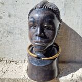 African tribal bust in ebony