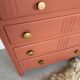Commode vintage bois terra cotta art déco