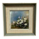 Mid-Century Oil on Panel “Flowers” by G. Sigrand, Vintage & Framed 24 × 24 cm