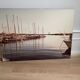 Old 70s marina landscape boats laminated