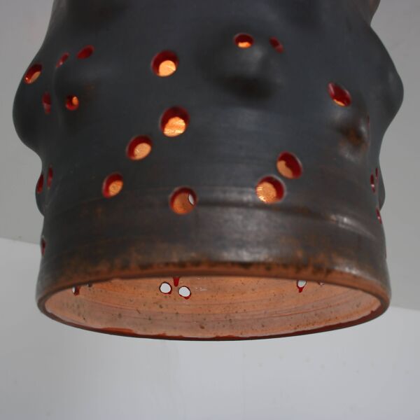 Lampe suspendue en céramique de forme libre des années 1960 provenant des Pays-Bas