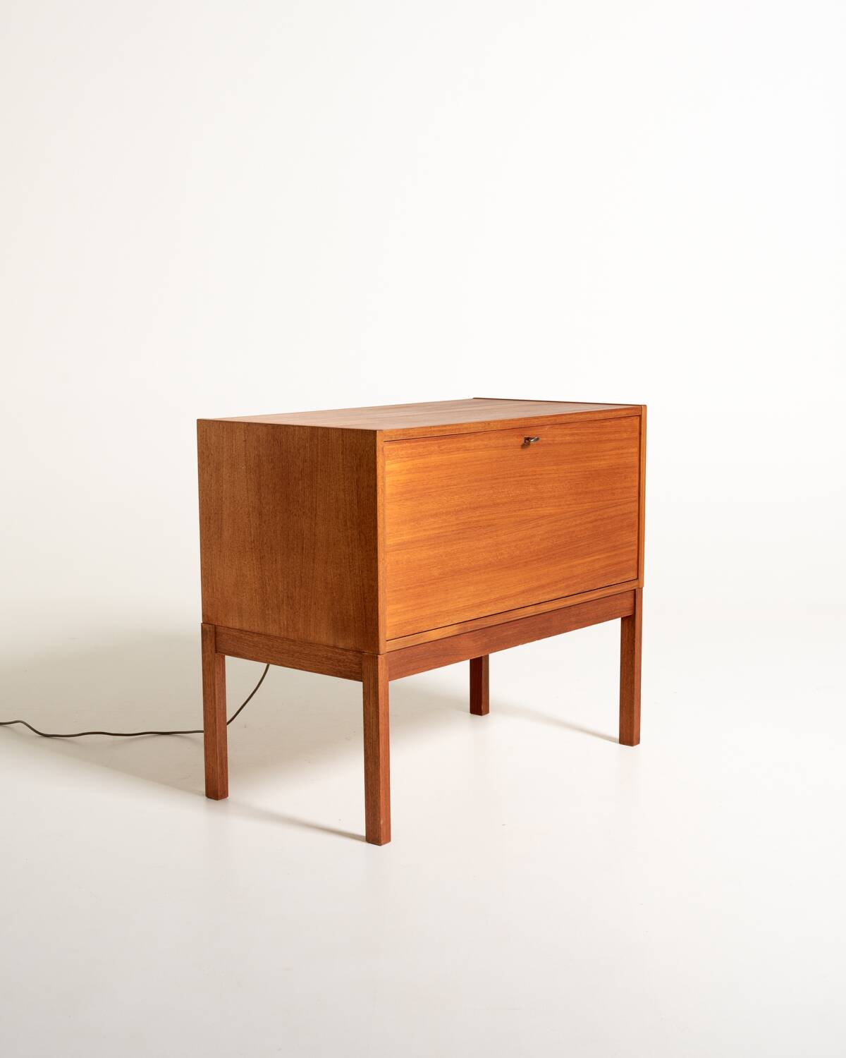 Teak Bar Cabinet with Drop-Down Door, Scandinavia, 1960s