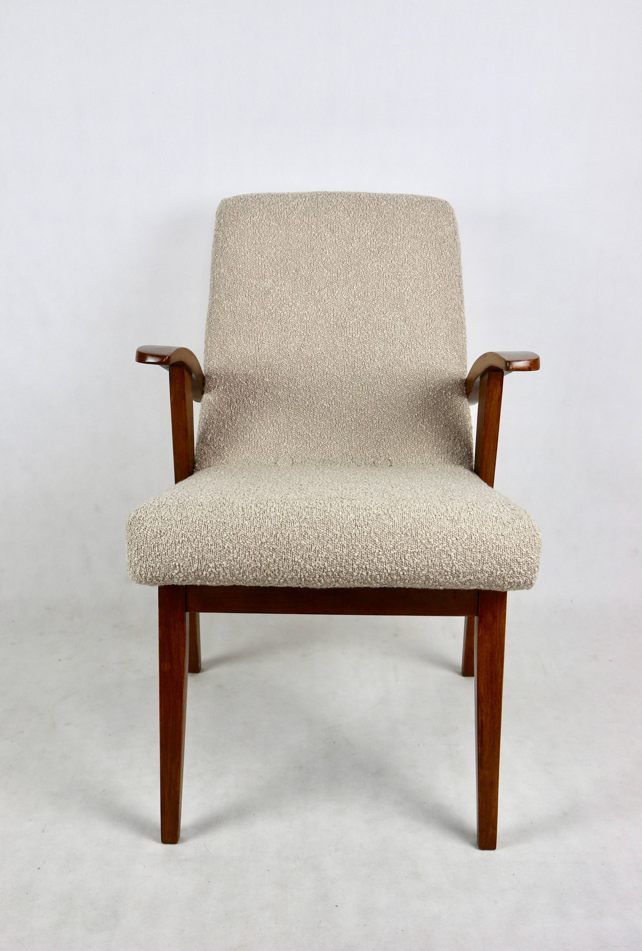 Armchair chair 300-123, design by M. Puchała beige boucle