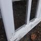Oak window H96,8xL80,5cm old small tiles